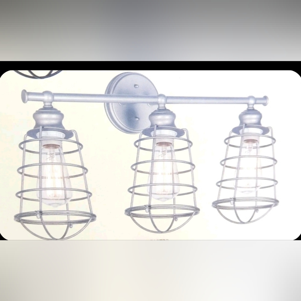 Ajax 3-Light Galvanized Indoor Vanity Light #519728 DESIGN HOUSE